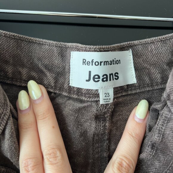 Reformation Tazz Maxi Brown Denim Skirt - Size 23 - Picture 5 of 5